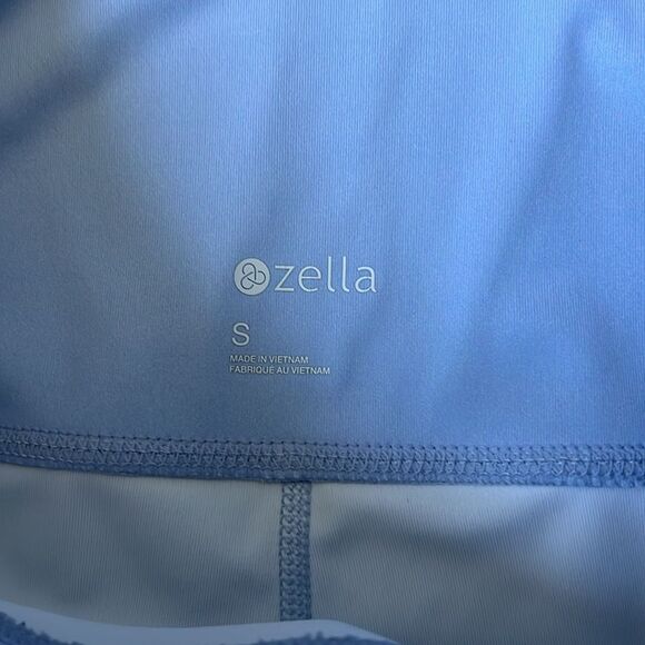 Zella Pure Vision High Waist Crop Yoga Leggings Size Small Palm Leaf Light Blue - Picture 8 of 9